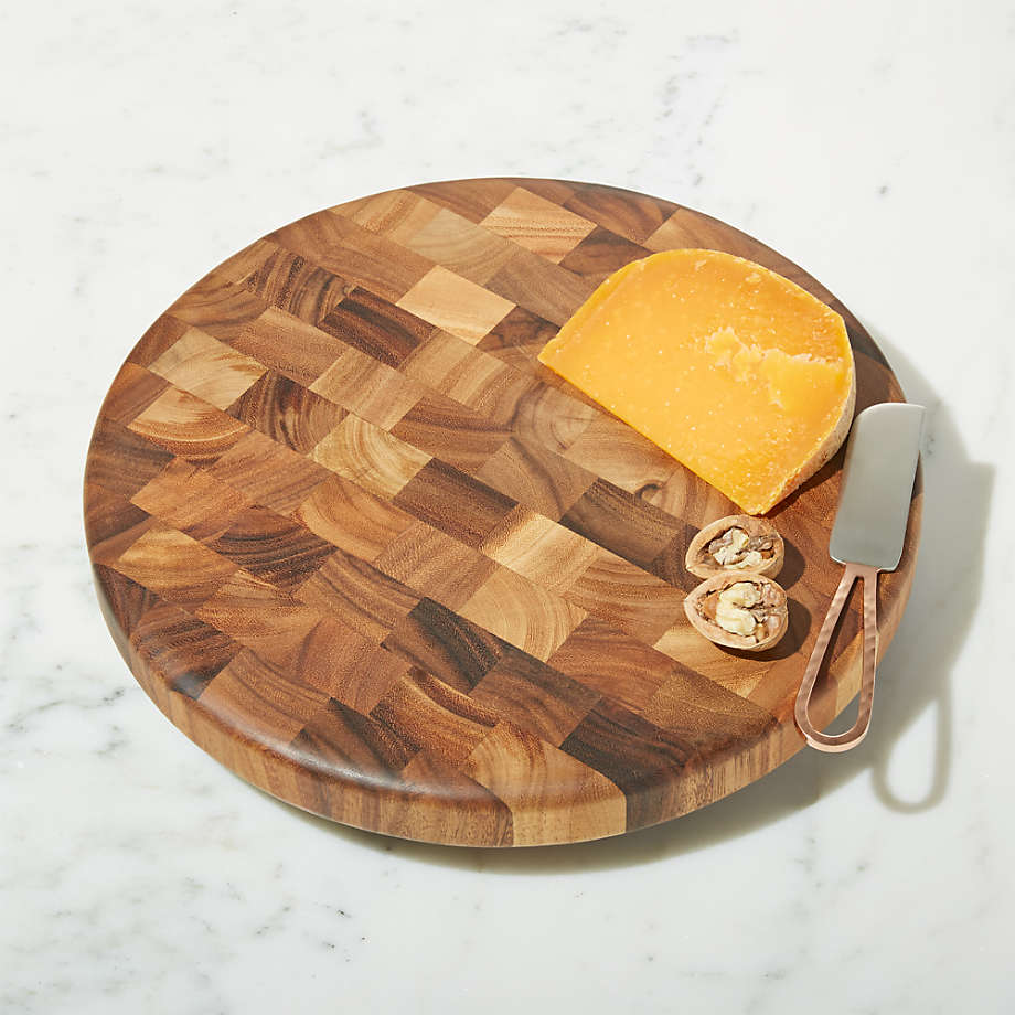 Round End-Grain Cutting Board Acacia, Chopping & Serving