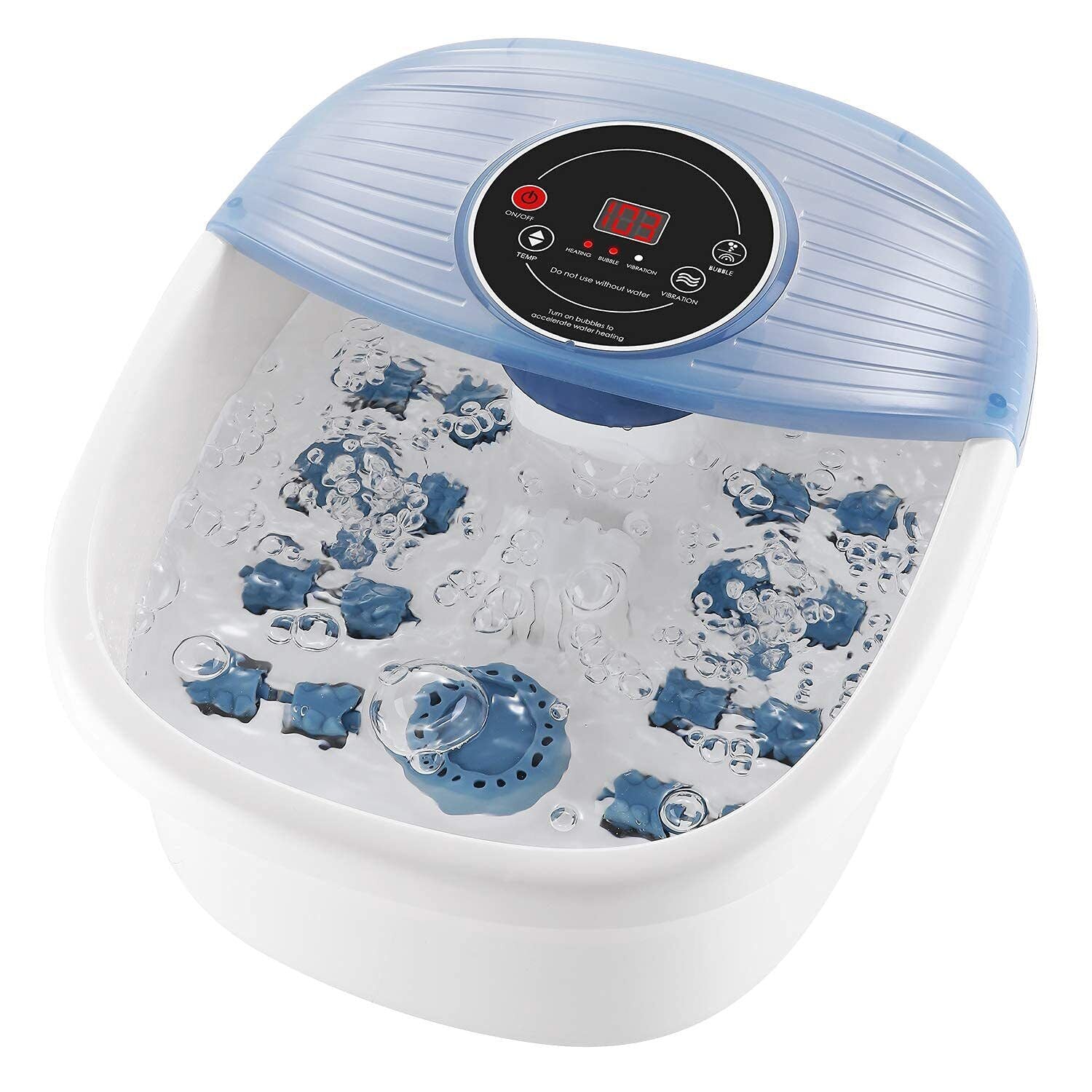 Foot Bath with Heat Therapy and Bubble Massage, Vibration Rollers