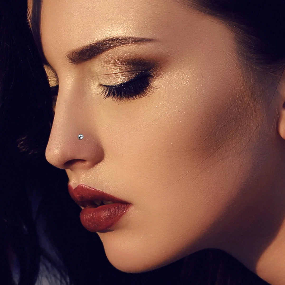 Surgical Steel L Shaped Nose Ring with 20G Gauge and Multiple Ball Sizes