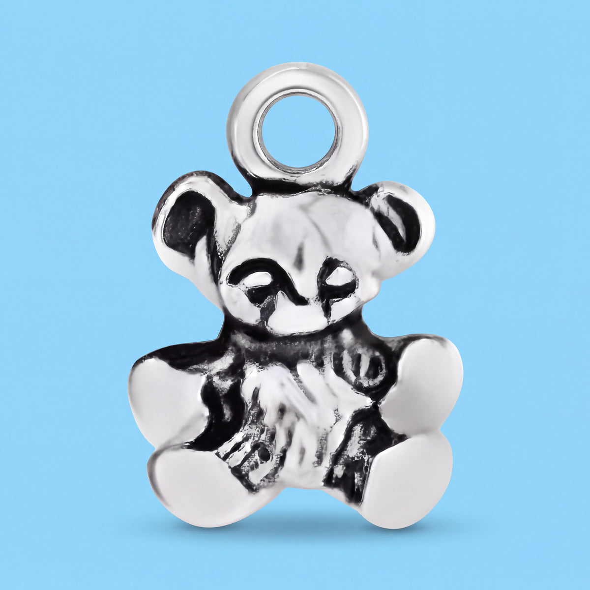Sterling Silver Teddy Bear Charm for Bracelets and Necklaces