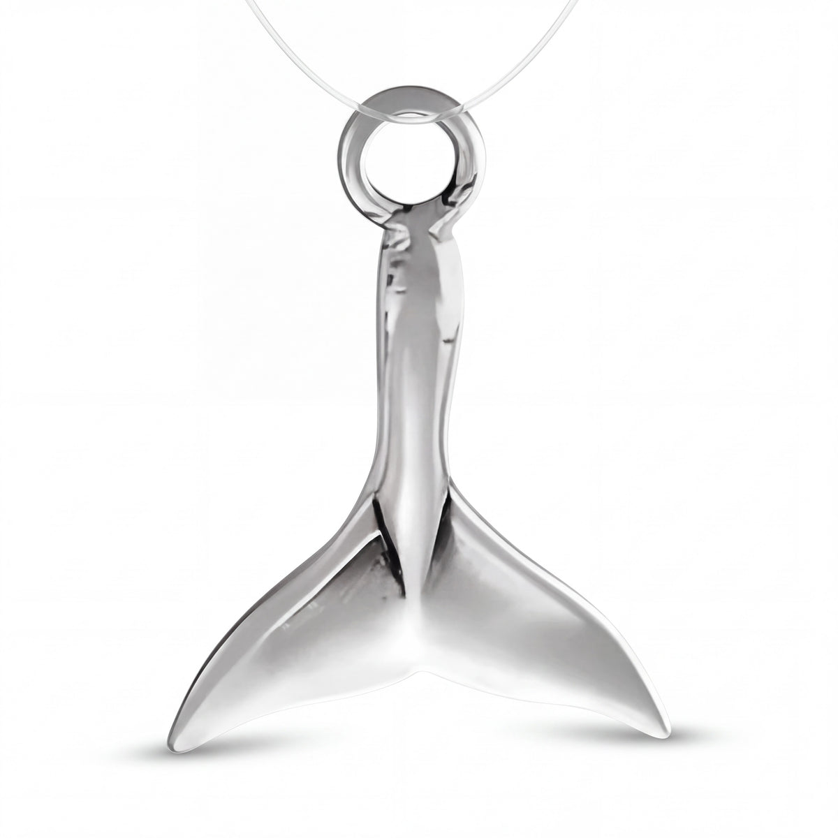 Sterling Silver Whale Tail Charm with Jump Ring for Bracelets
