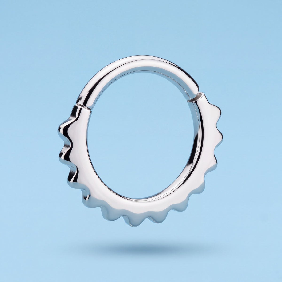 Hinged Segment Ring with Pointed Accents, 16G Stainless Steel