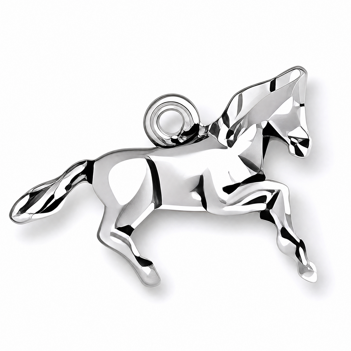 Sterling Silver Horse Charm with Jump Ring for Bracelet Attachment