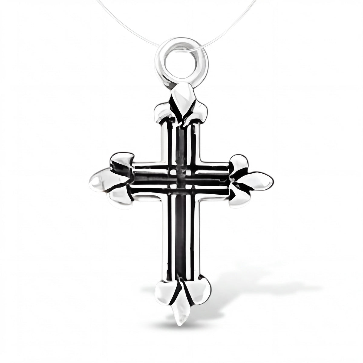 Cross Charm Pendant in Sterling Silver
