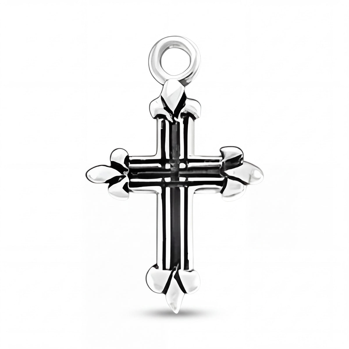 Cross Charm Pendant in Sterling Silver