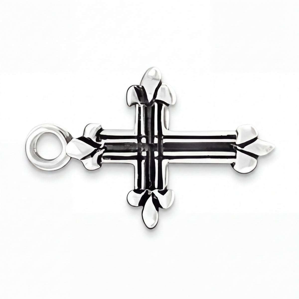 Cross Charm Pendant in Sterling Silver