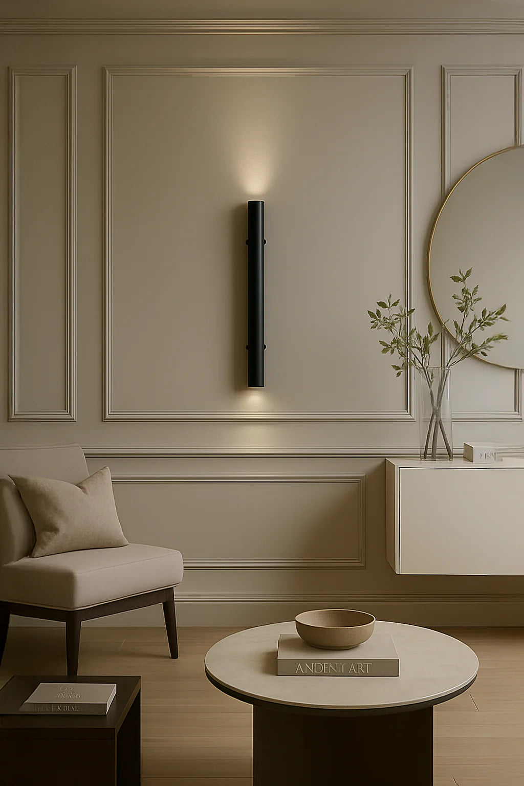 Wall Light Modern Pillar Design, Vertical Accent, Ambient Lighting
