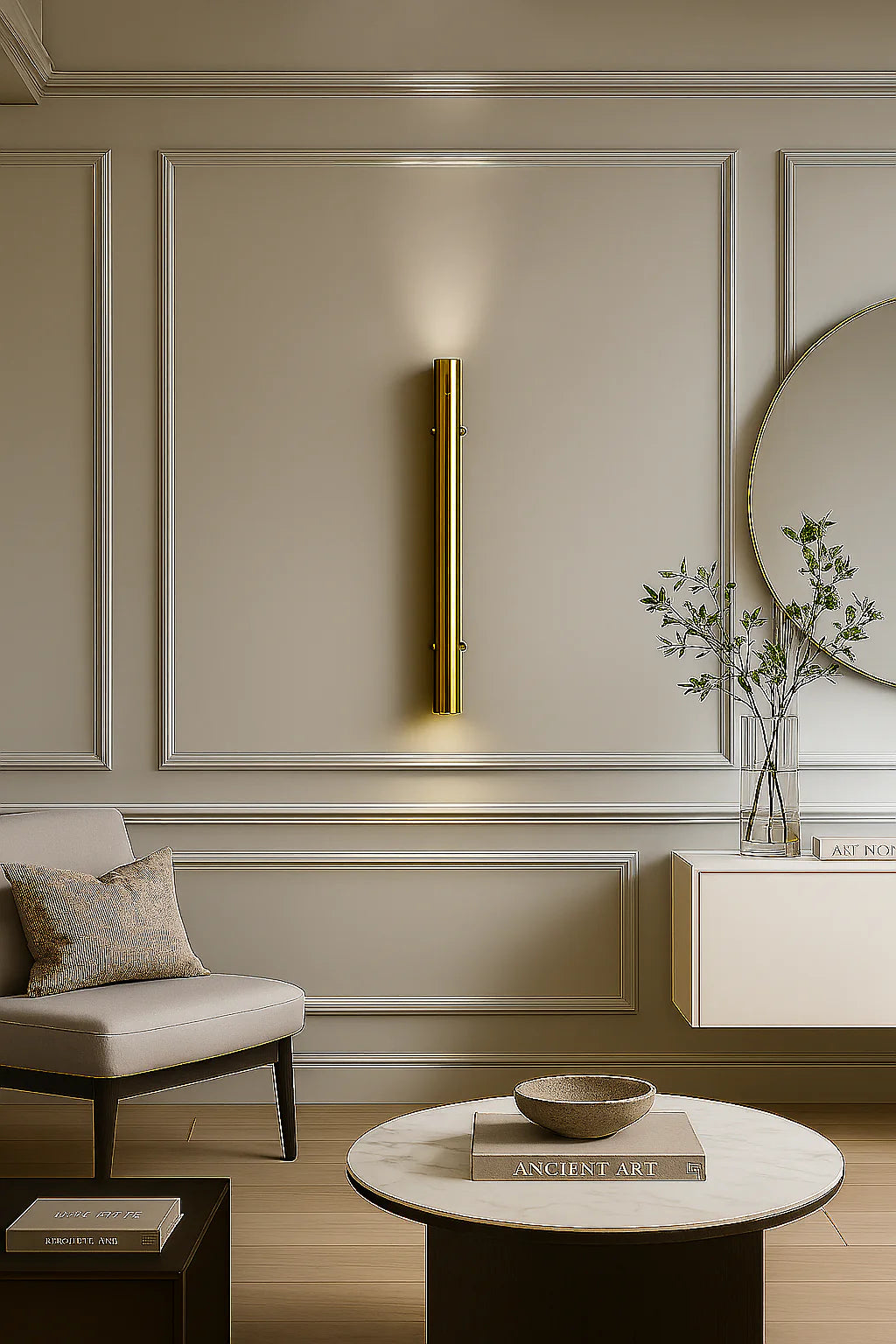 Wall Light Modern Pillar Design, Vertical Accent, Ambient Lighting