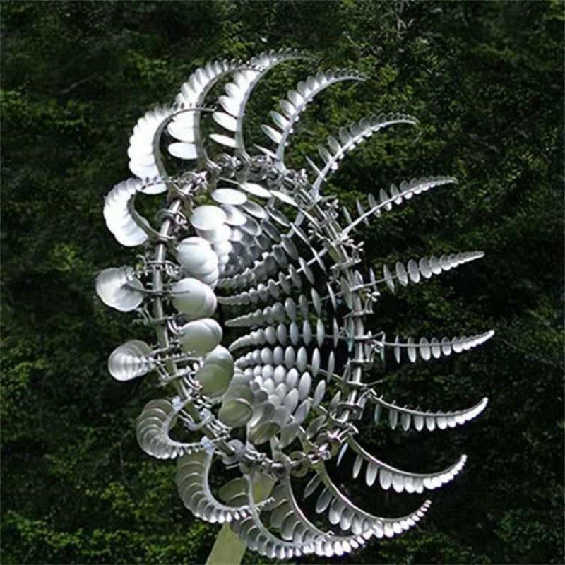 Metal Wind Spinner with 18 Rotating Blades and Ball Bearing Mechanism, 39in