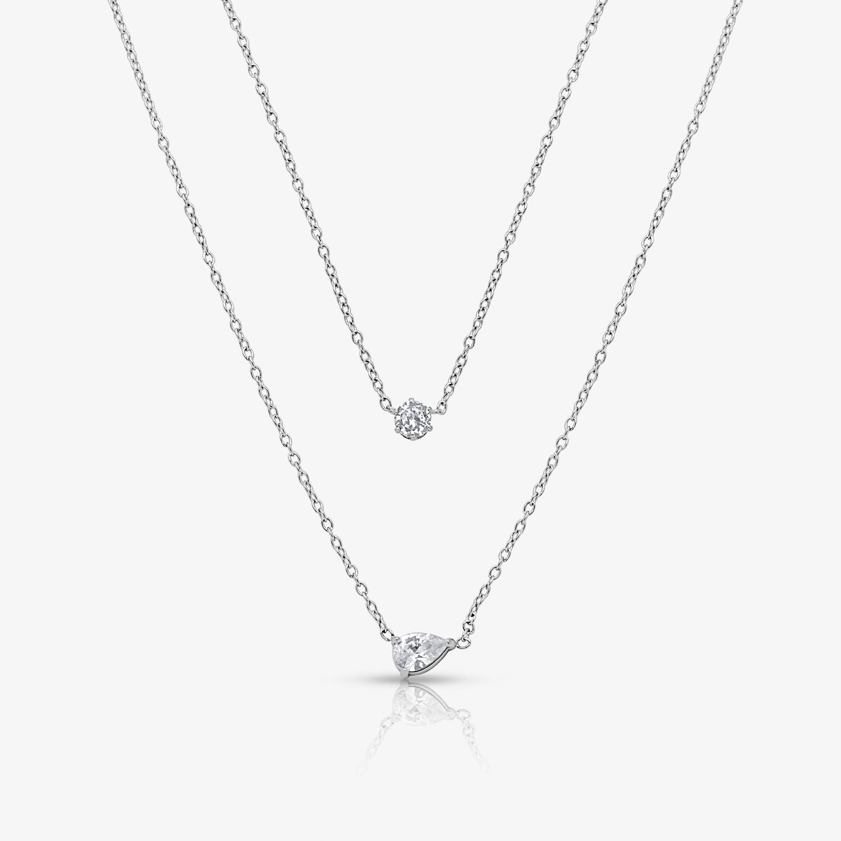 Layered Chain Necklace Set with 13 and 15 Inch Chains
