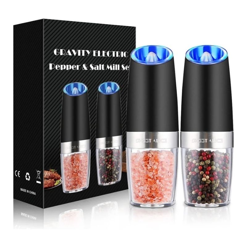 Automatic Salt and Pepper Grinder with Gravity Sensor and LED Light