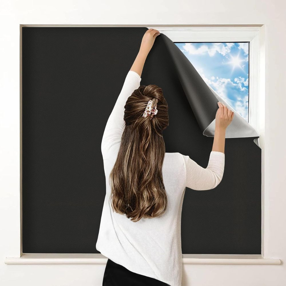 Static Cling Blackout Window Shade with UV Blocking and Privacy Protection