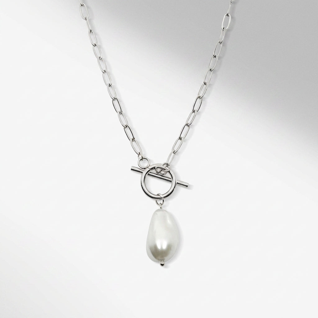 Baroque Pearl Pendant Necklace with Delicate Chain