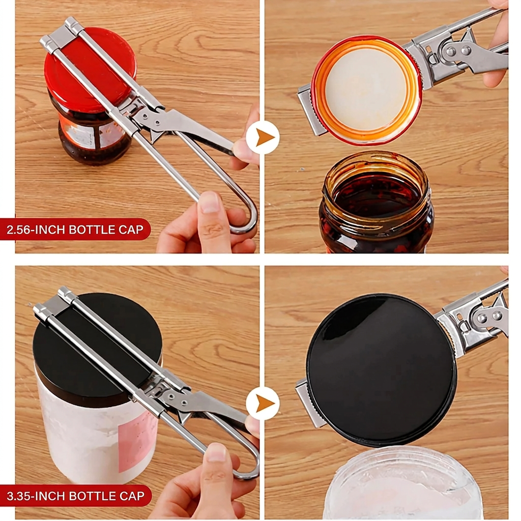 Adjustable Jar Opener with Lever Handle for 0.2 to 4.41 Inch Lids