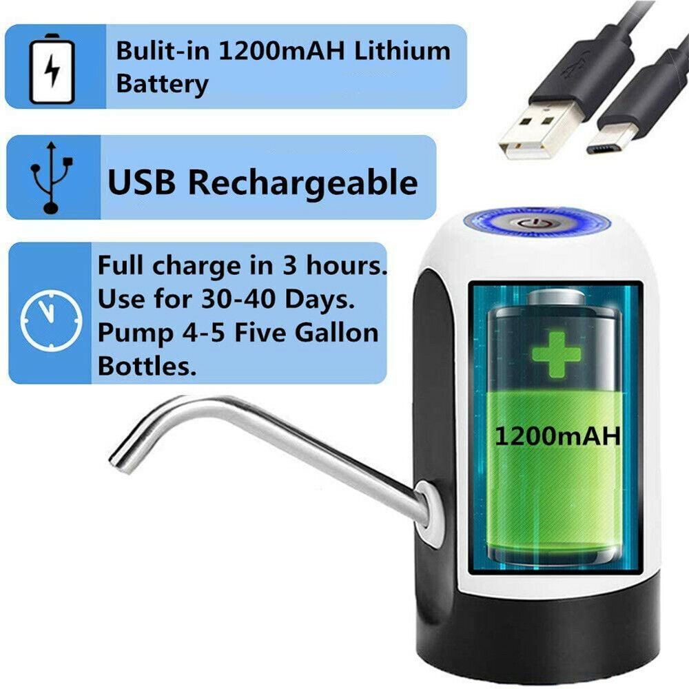 Electric Water Pump Dispenser with USB Rechargeable Battery and Stainless Steel Components