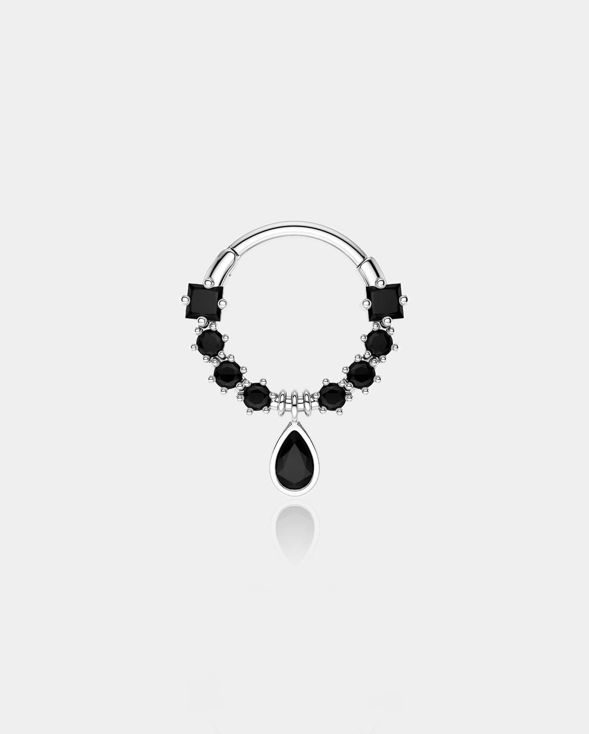 Gemstone Hinged Septum Clicker Ring with Stainless Steel Construction