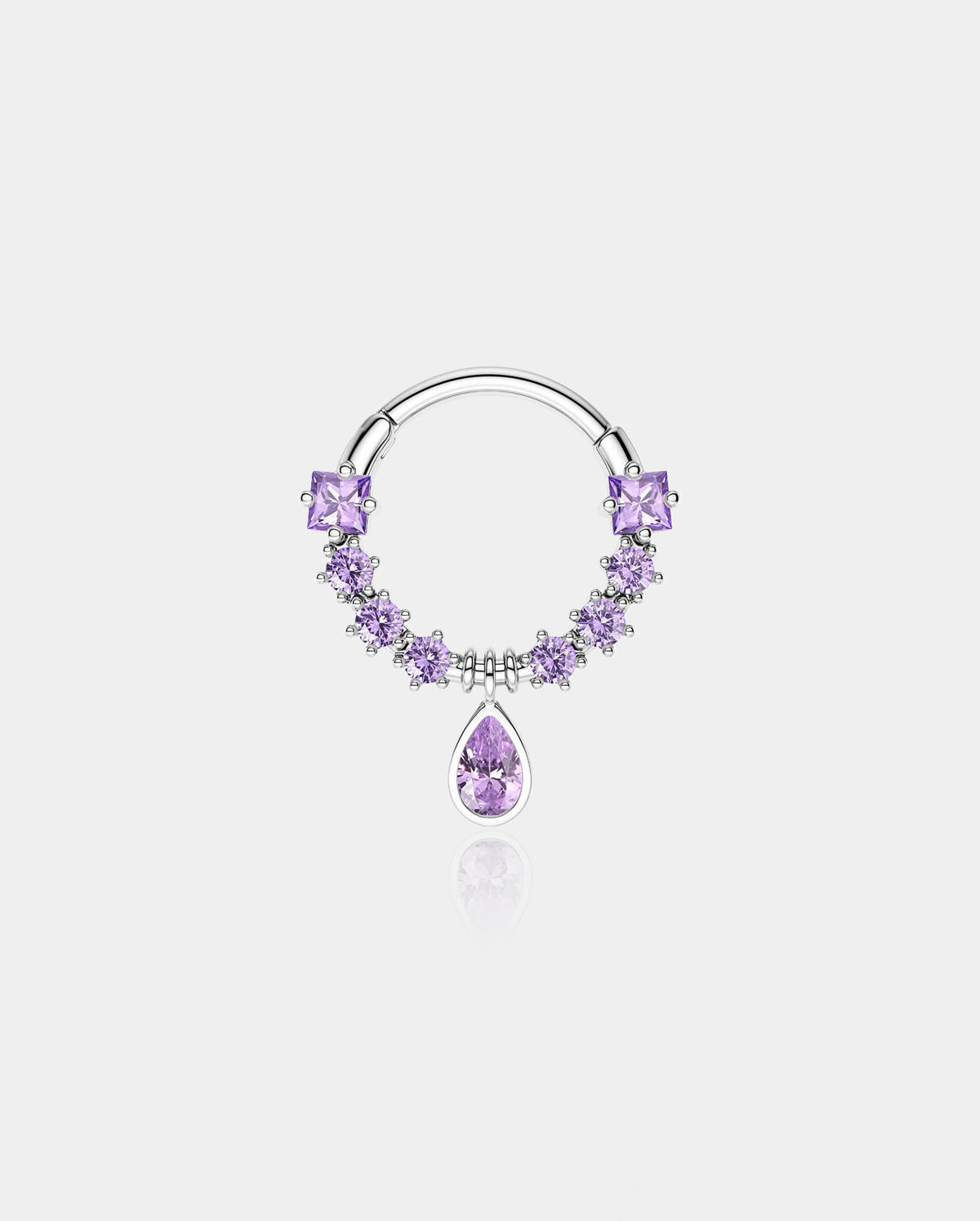 Gemstone Hinged Septum Clicker Ring with Stainless Steel Construction