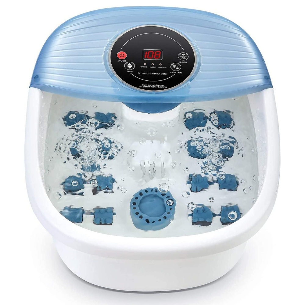 Foot Bath with Heat Therapy and Bubble Massage, Vibration Rollers