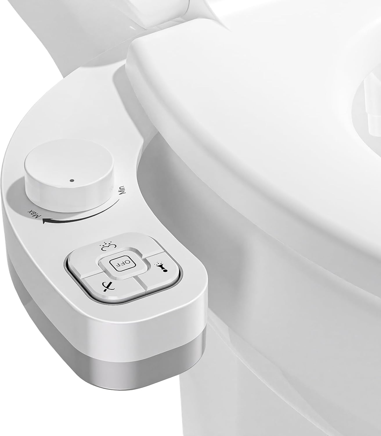 Bidet Attachment with Dual Retractable Nozzles and Adjustable Water Pressure, Memory Settings