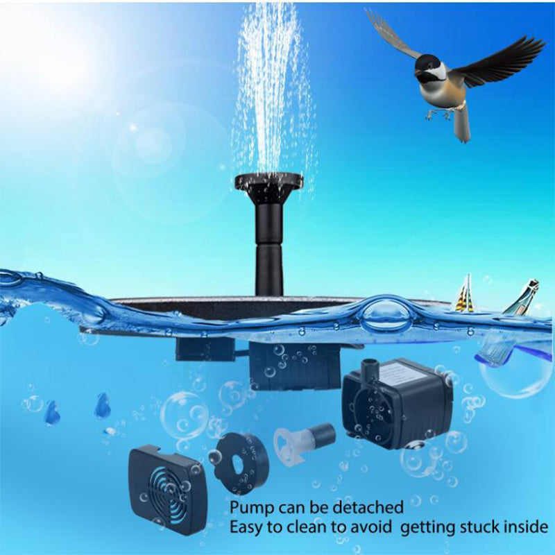 Solar Water Fountain Pump with Interchangeable Spray Nozzles and Floating Design