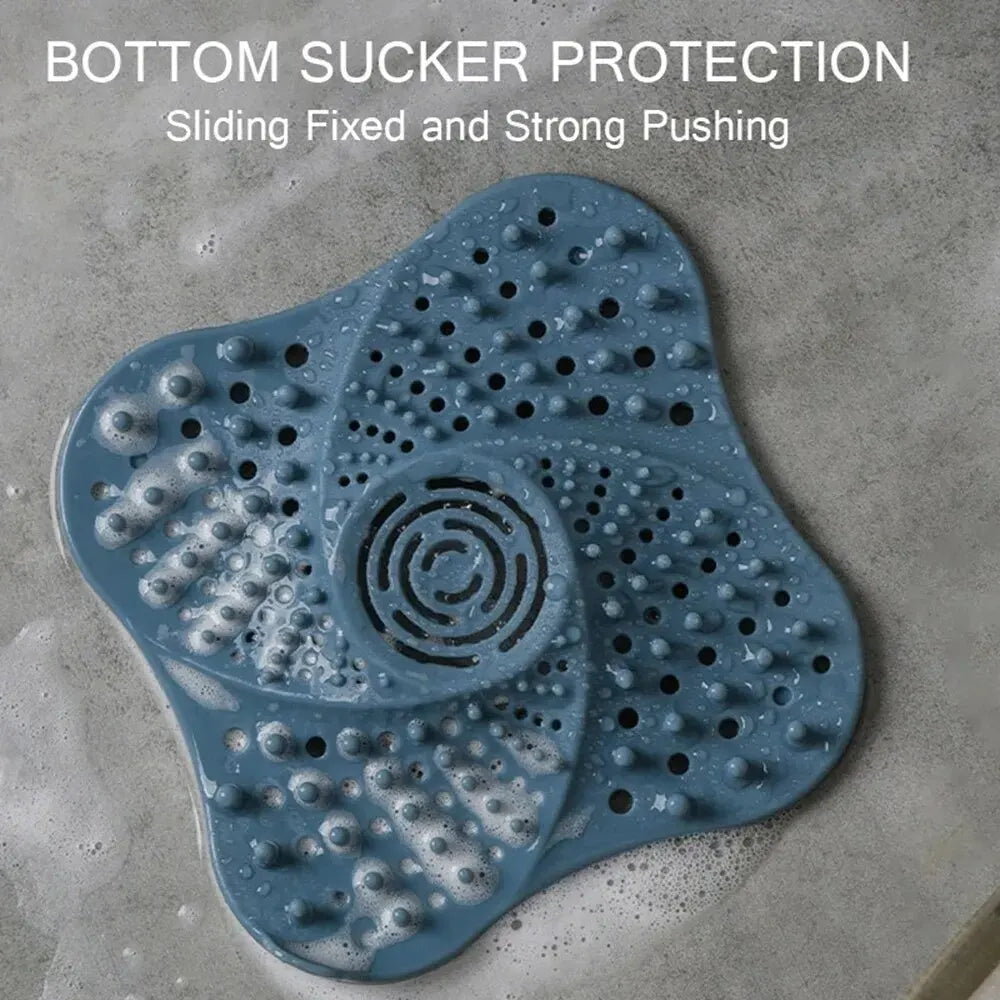 Spiral Drain Hair Catcher with TPR Rubber and Suction Cup Attachment