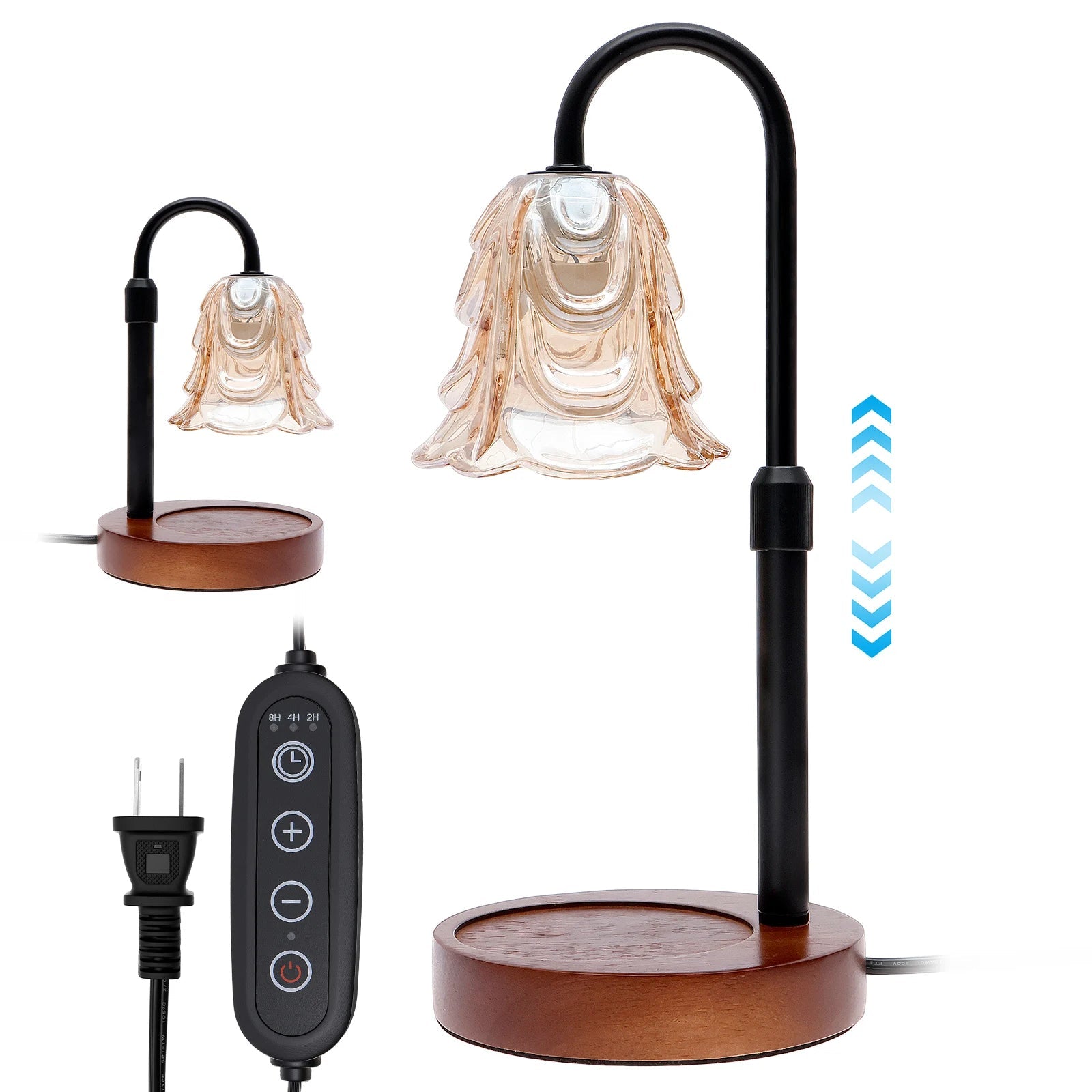 Candle Warmer Lamp with Adjustable Height and Four Brightness Levels, Auto Timer