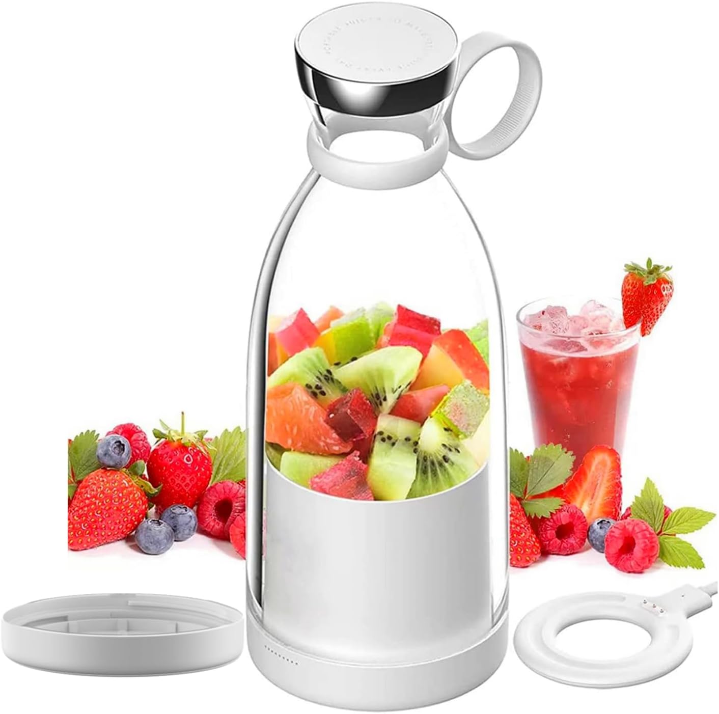 Portable Rechargeable Blender with Detachable Container and Magnetic Charging