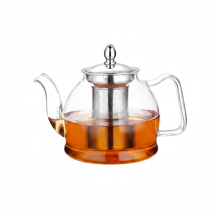 Glass Teapot with Removable Mesh Infuser and Non-Drip Spout, 1000ml