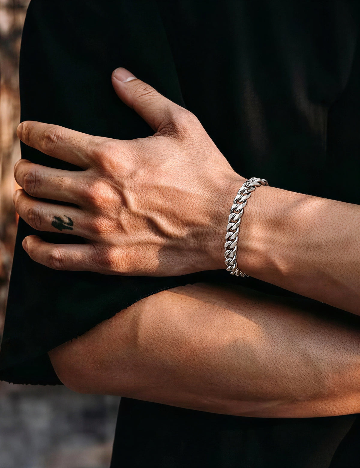 Stainless Steel Flat Link Bracelet with Polished Silver Finish, 5mm Wide 7.5in