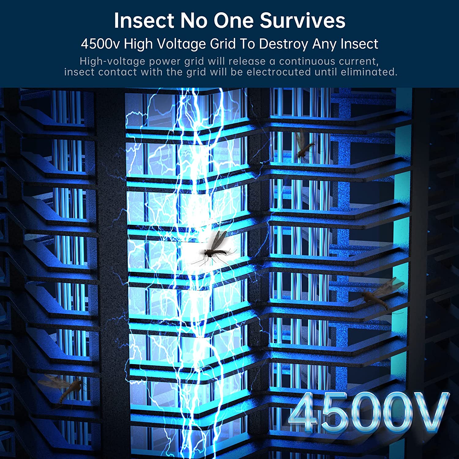 UV Insect Eliminator with Electric Grid and 13W UVA Bulb