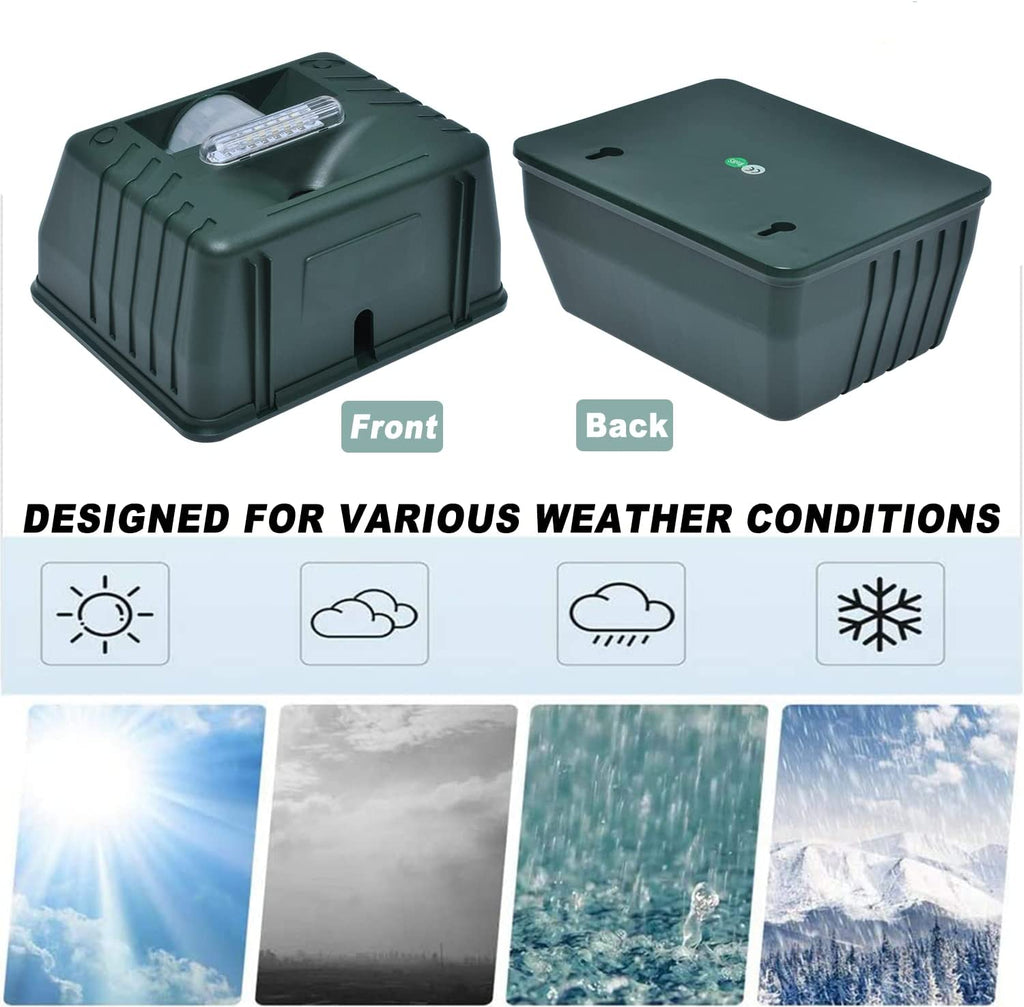 Ultrasonic Bird Deterrent with Motion Detection and Flashing Light, 170 Coverage