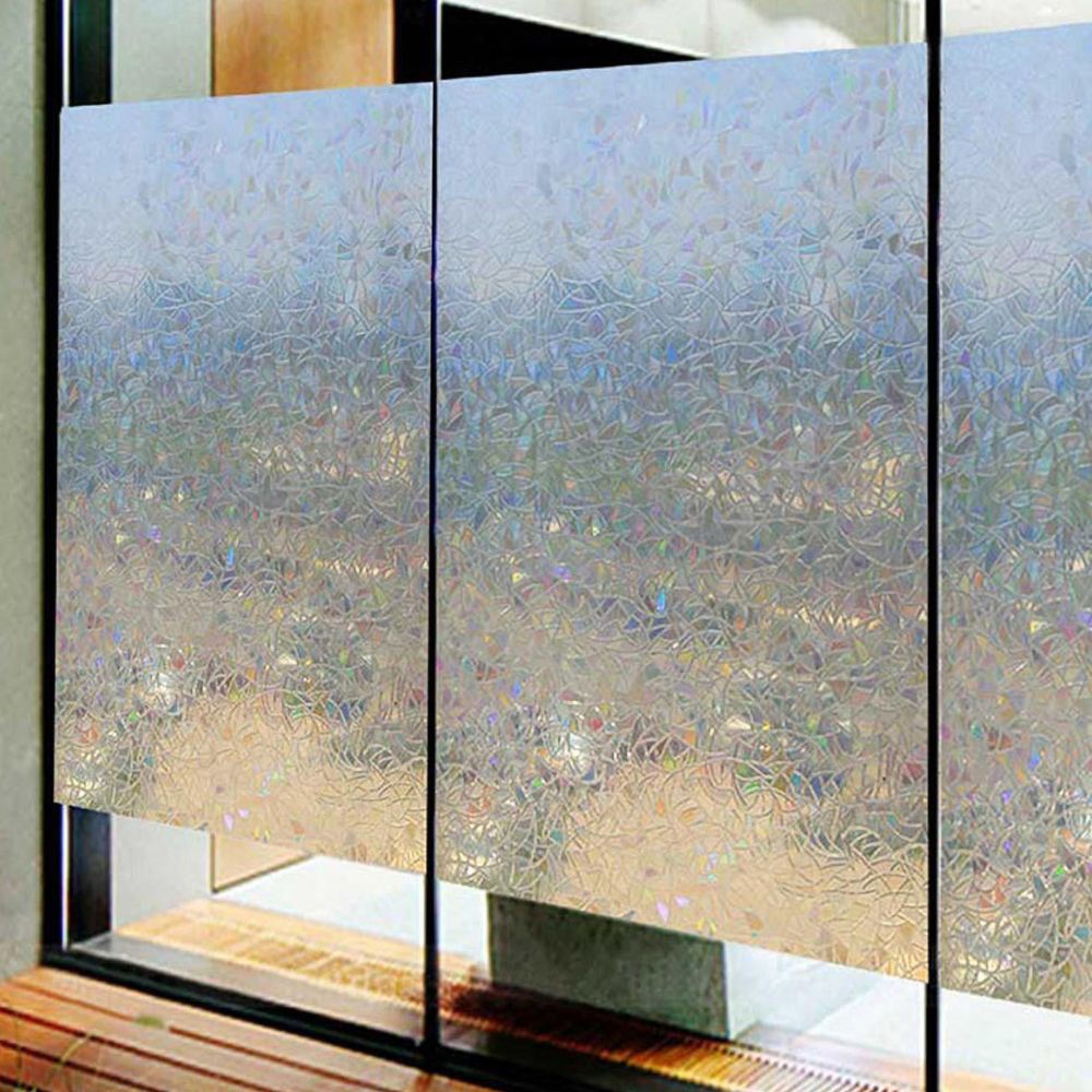 Rainbow Prismatic Window Film with Static Cling Application and UV Protection