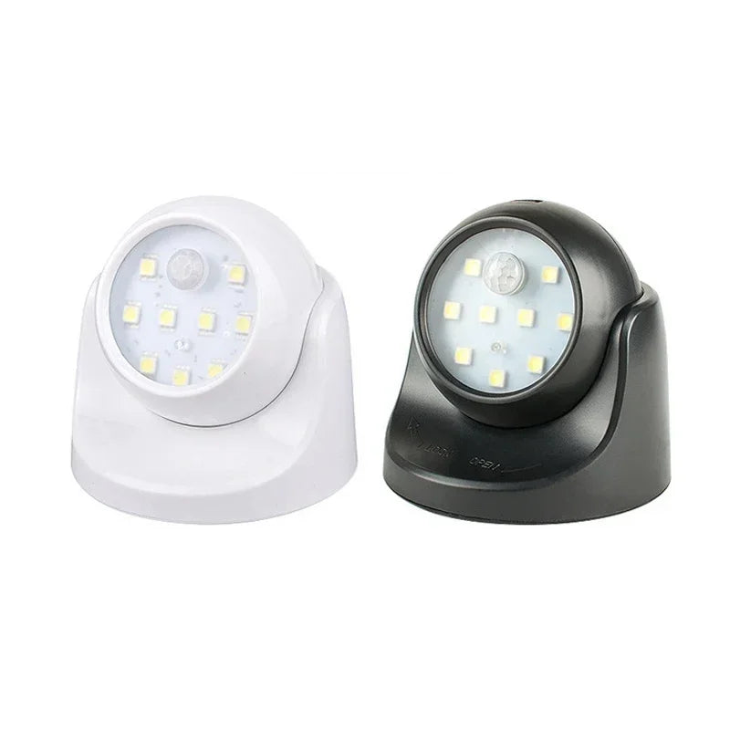 Motion-Activated LED Spotlight with 360 Rotatable Head and Battery Operation