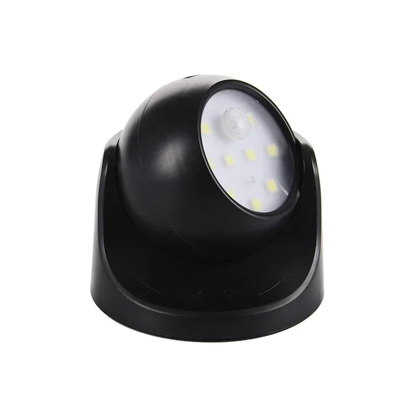 Motion-Activated LED Spotlight with 360 Rotatable Head and Battery Operation
