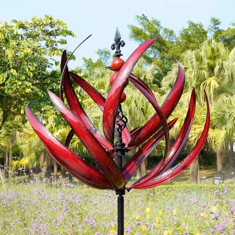 Rotating Metal Garden Spinner with Bearing System and Ground Stake