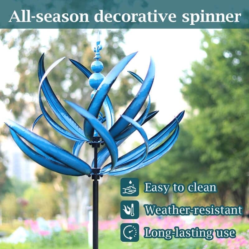 Rotating Metal Garden Spinner with Bearing System and Ground Stake