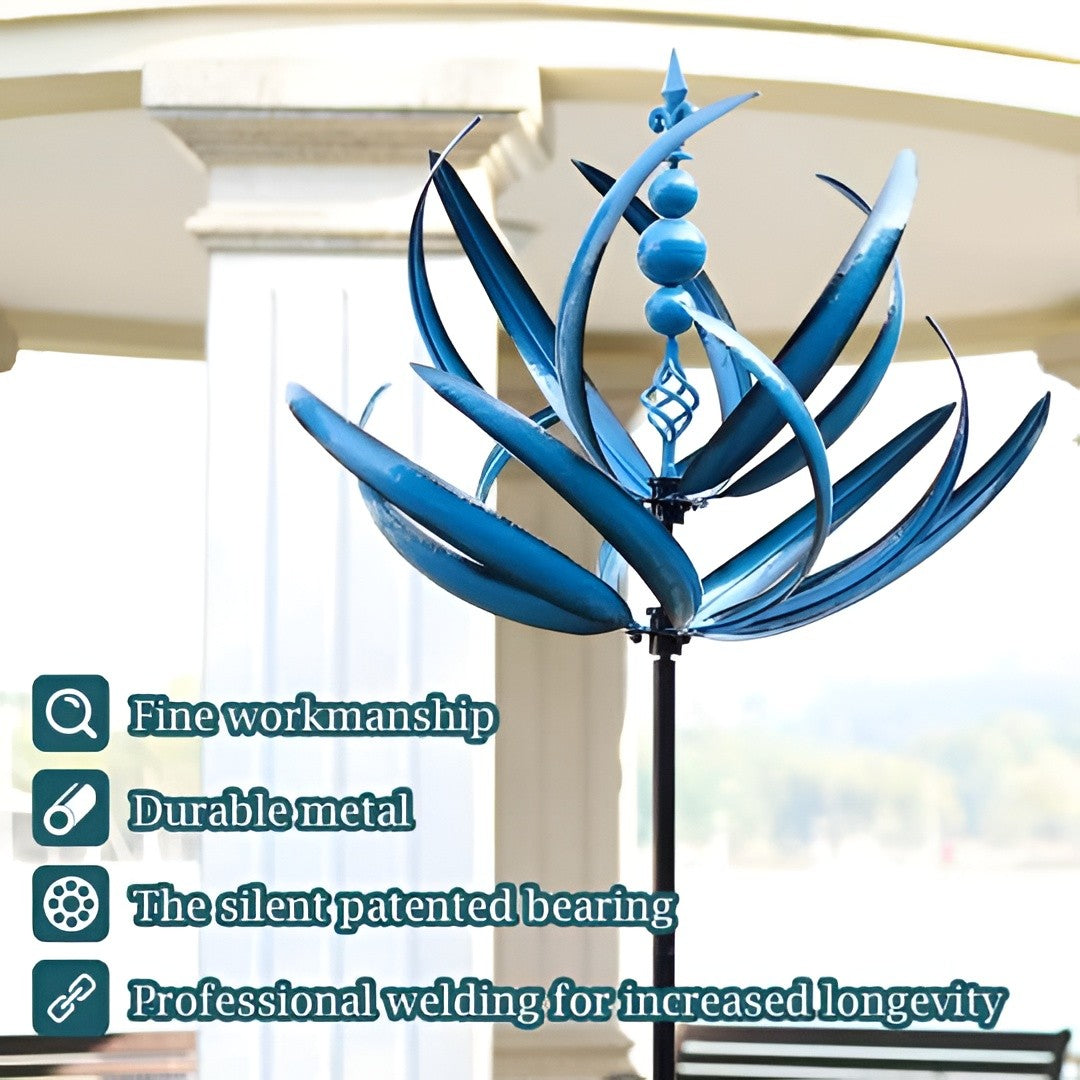 Rotating Metal Garden Spinner with Bearing System and Ground Stake