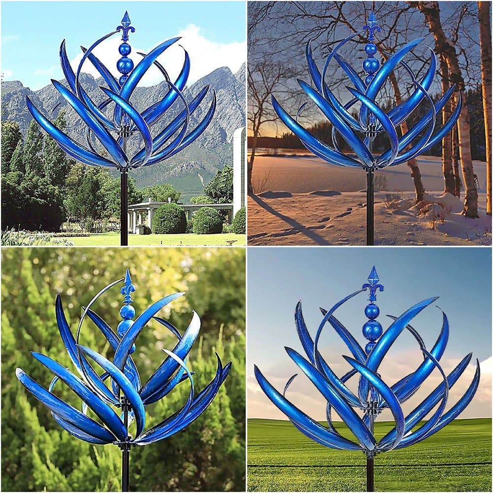 Rotating Metal Garden Spinner with Bearing System and Ground Stake