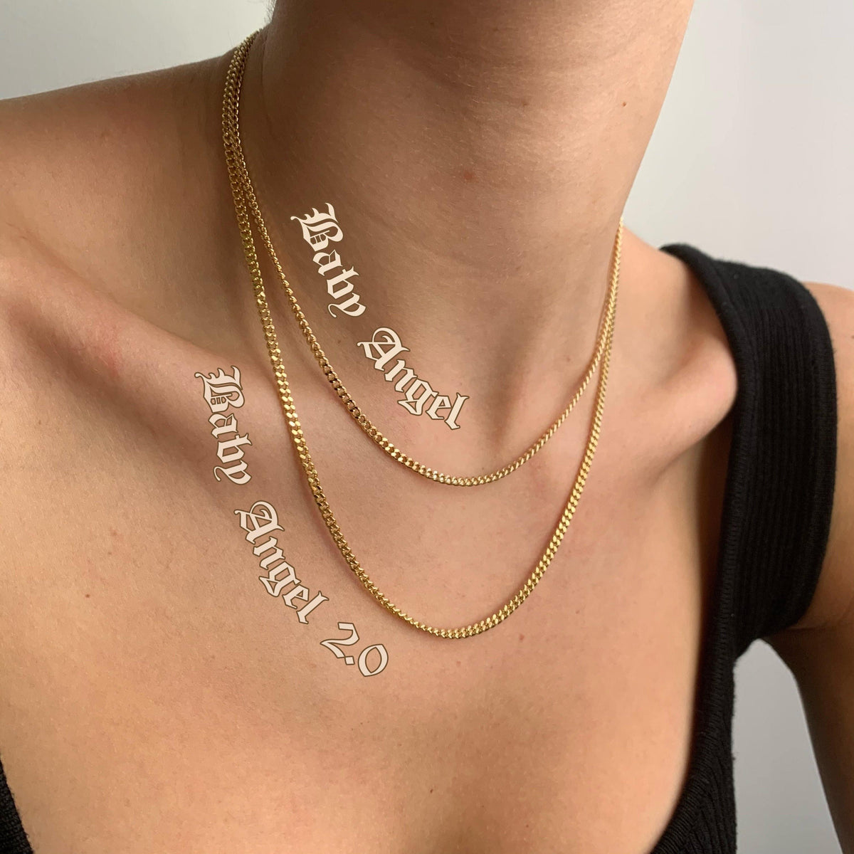 Angel Charm Necklace with Delicate Chain and Extended Length for Layering