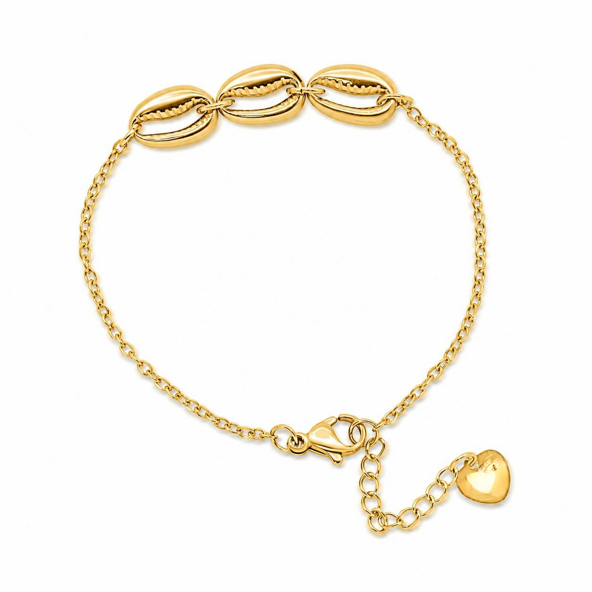 Chain-Link Bracelet with Polished Shell Accent