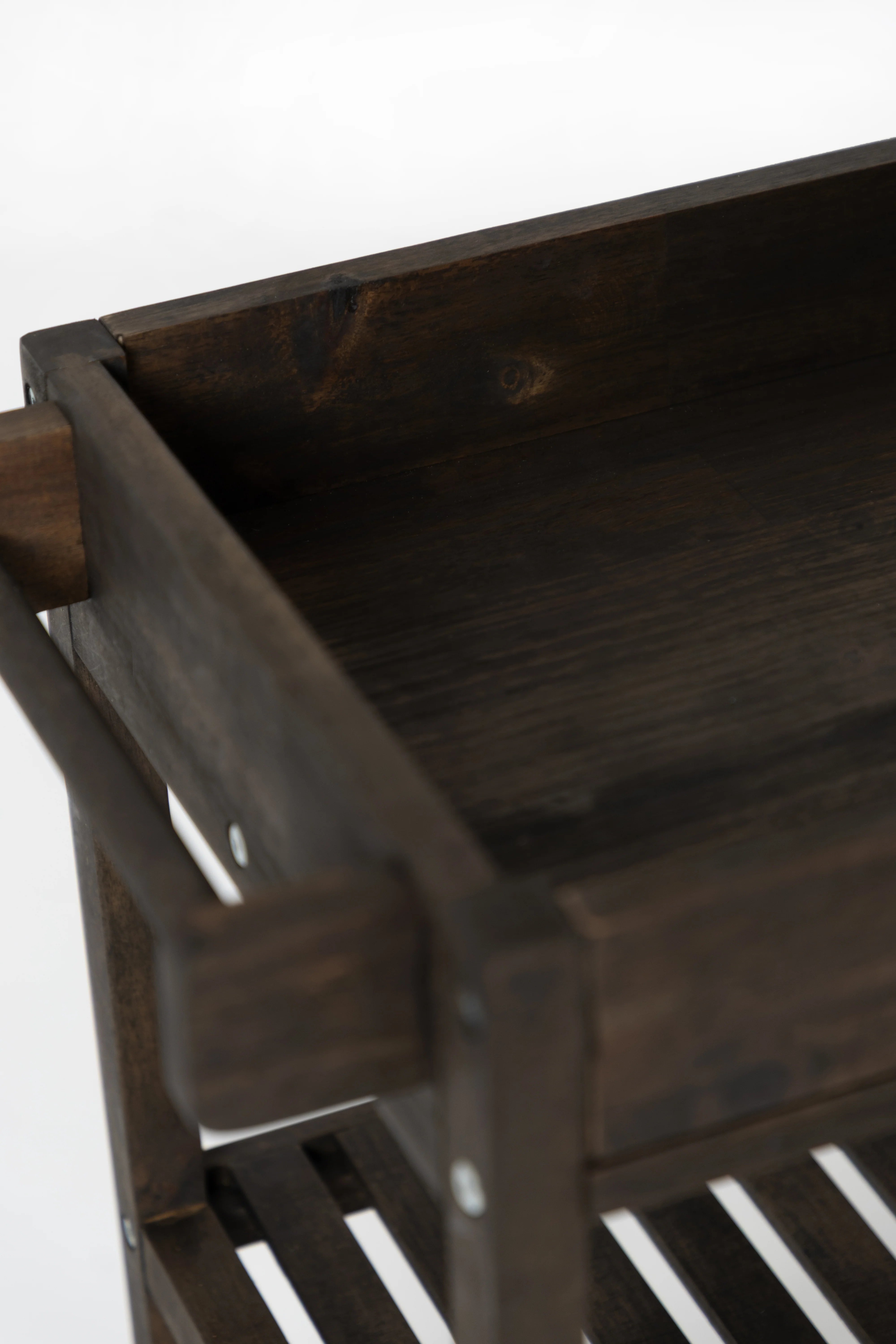 Wooden Trolley Espresso Finish, 3-Tier Mobile Cart, Serving & Storage