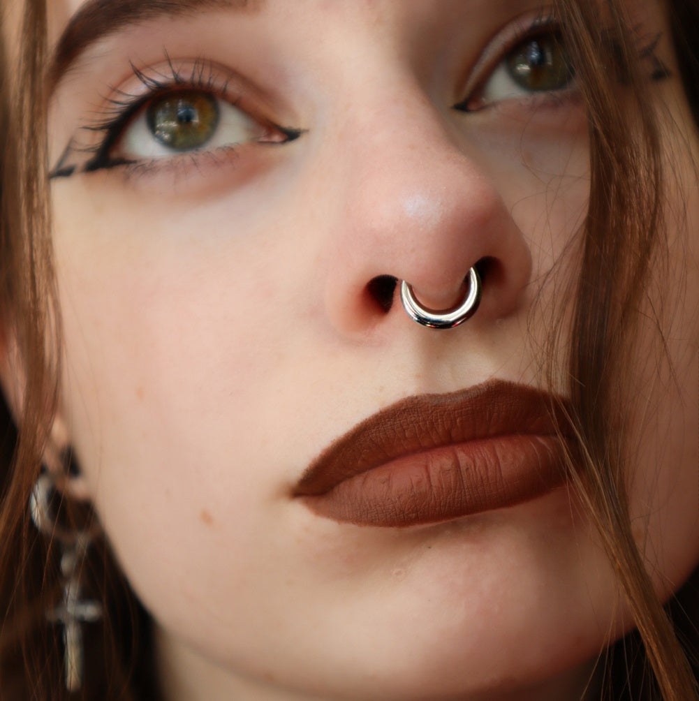 Stainless Steel Hinged Segment Septum Ring with Seamless Design