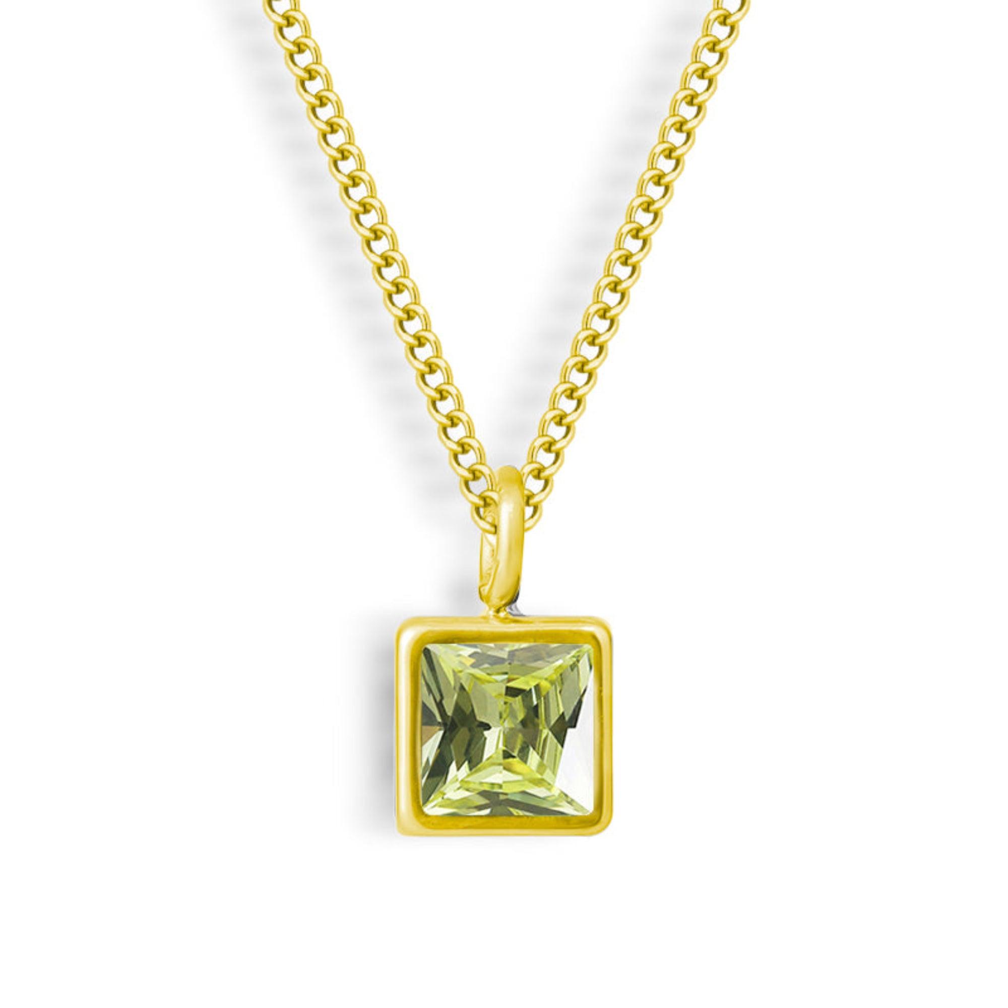 Square-Cut Stone Ring with Gold-Tone Band and Geometric Design