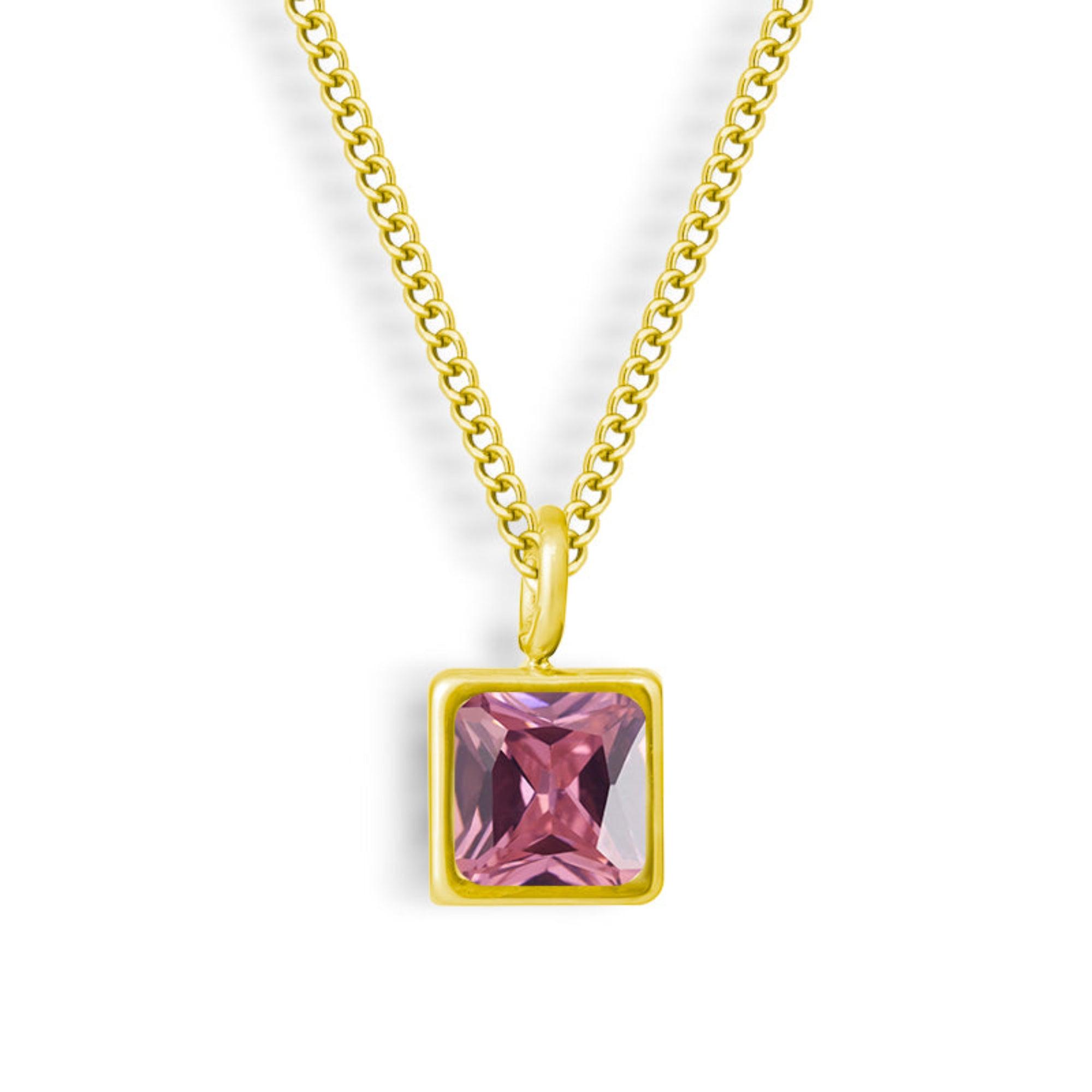 Square-Cut Stone Ring with Gold-Tone Band and Geometric Design