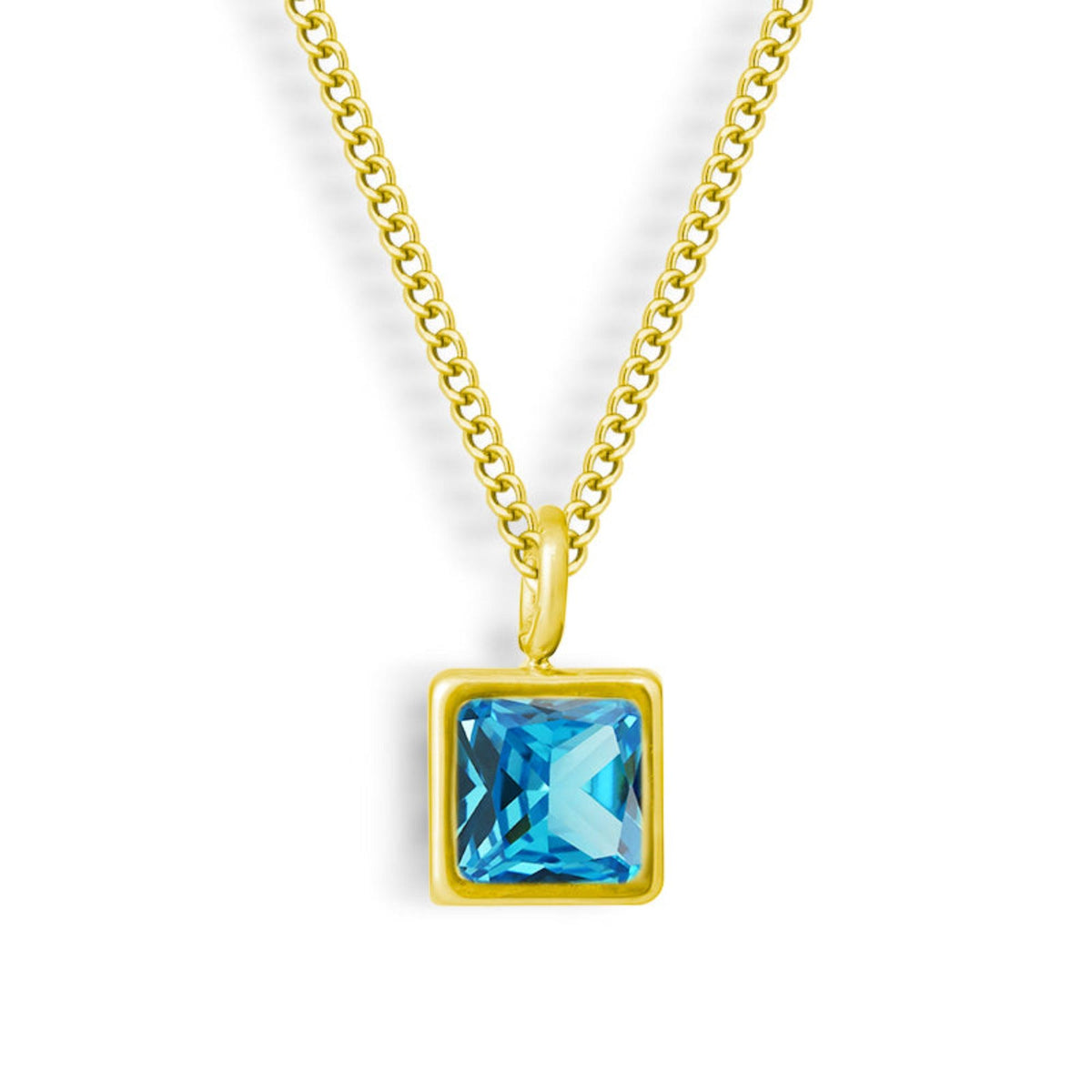 Square-Cut Stone Ring with Gold-Tone Band and Geometric Design