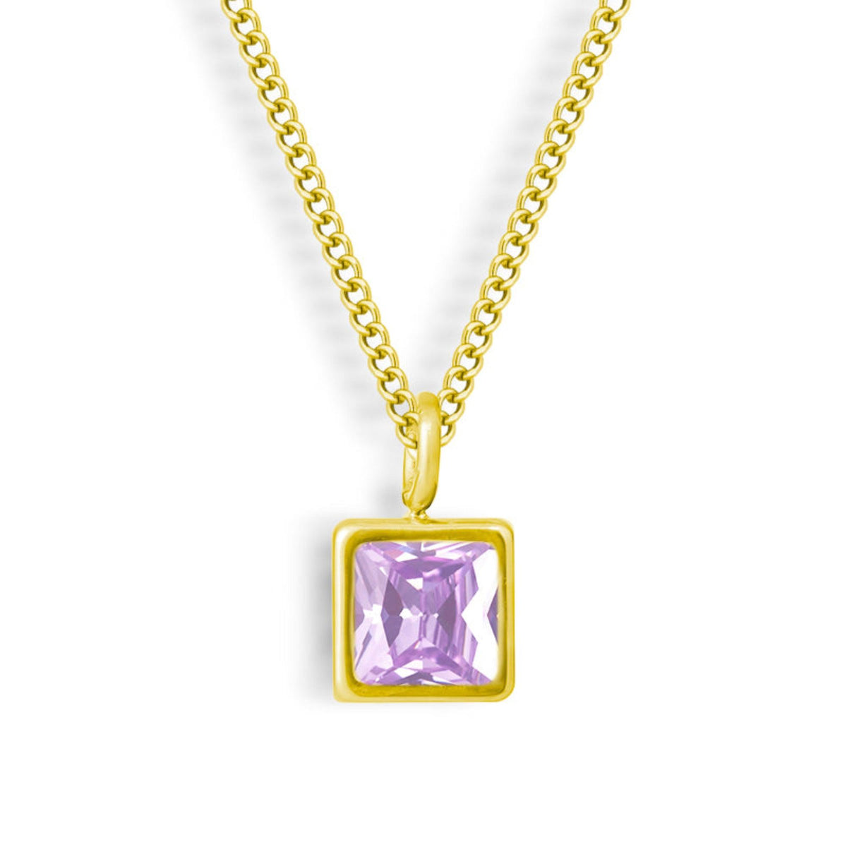 Square-Cut Stone Ring with Gold-Tone Band and Geometric Design