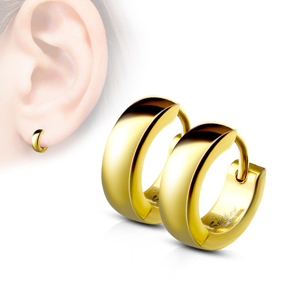 Classic Hinged Hoop Earrings Earrings 20 gauge Gold Stainless