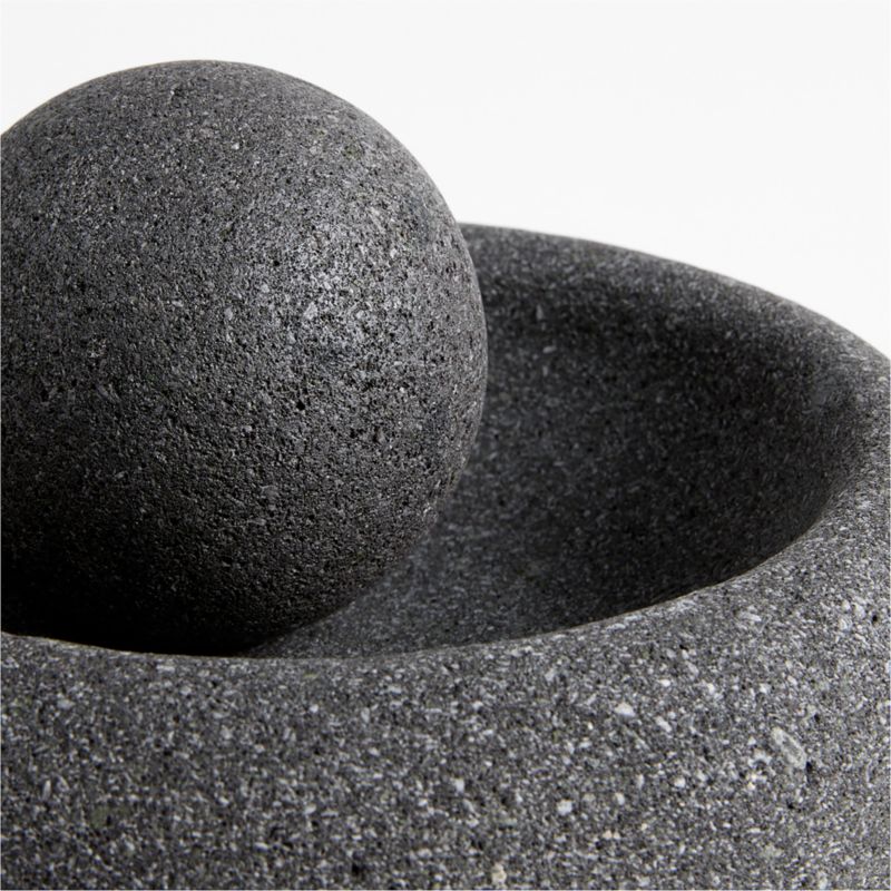 Lava Stone Mortar and Pestle Modern Form, Grinding Spices
