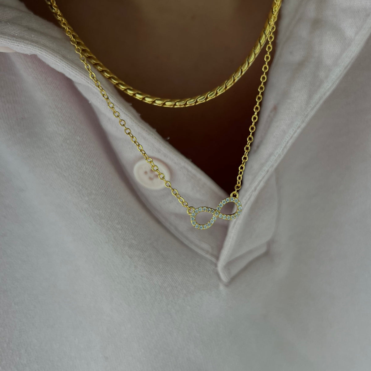 Infinity Symbol Pendant Necklace with Minimalist Geometric Design