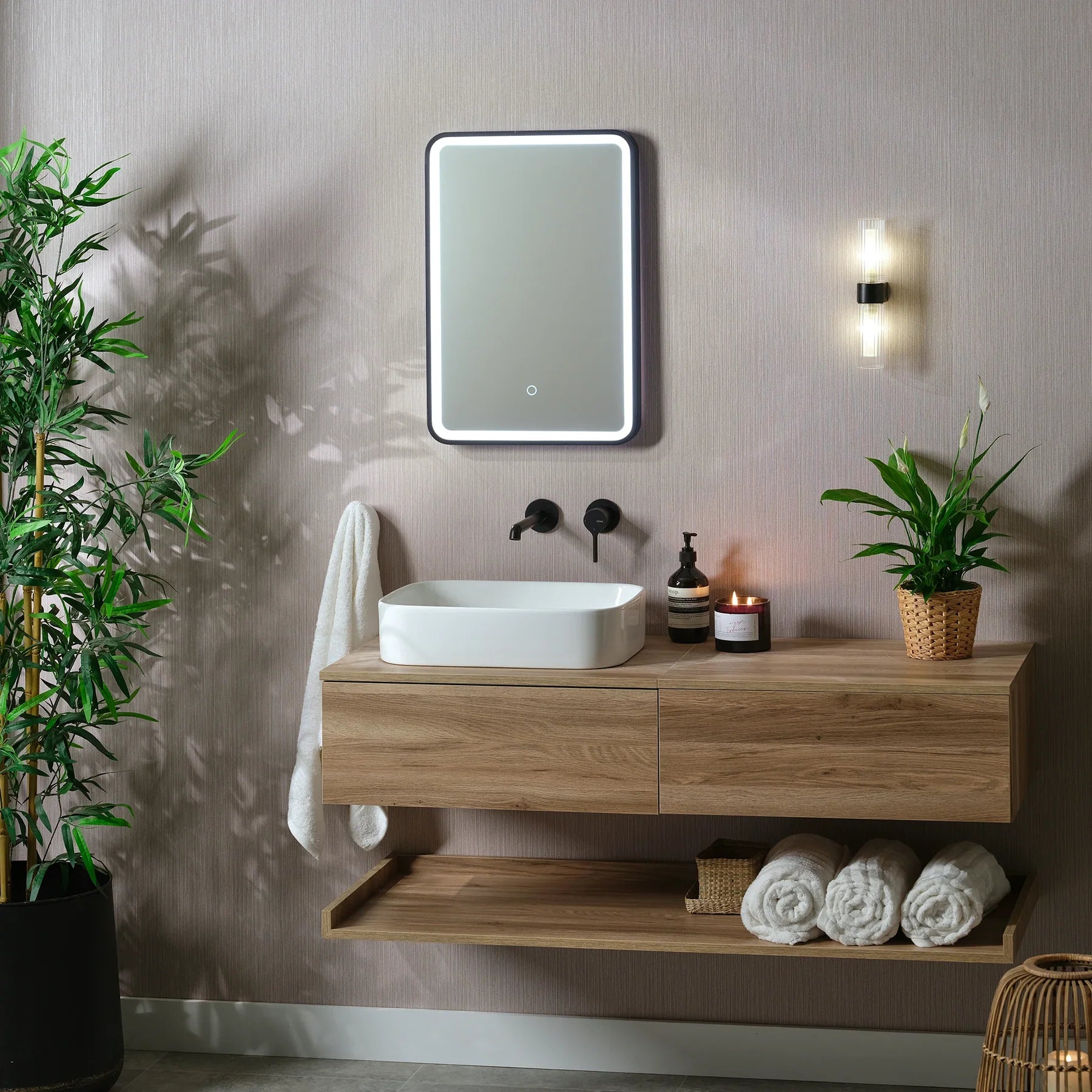 Rectangle LED Mirror, Adjustable Lighting, Bathroom Vanity